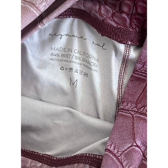 EUC Niyama Sol Croc High Waisted Slice Leggings Muave sz M yoga activewear - Picture 4 of 5